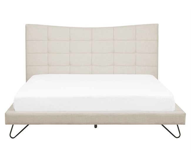 Beliani Cama Terciopelo LANNION 183x223 Bege