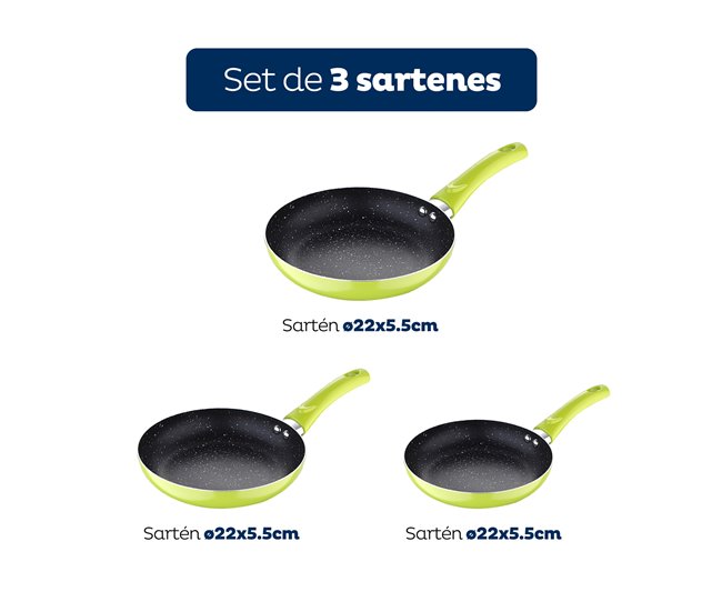 3 PANS jogo Verde