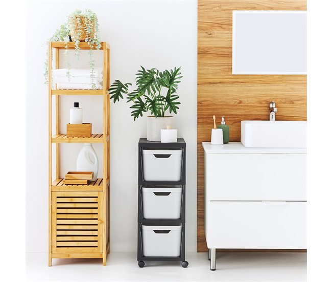 Torre de gavetas com rodas 3x 16L 80 Branco