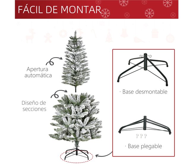 Árvore de Natal PVC e Aço HOMCOM, casa - natal Multicor
