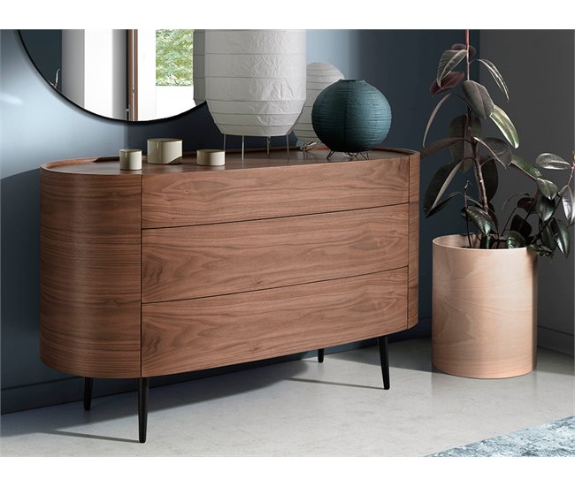 ANGEL CERDA Cómoda nogal y acero negro (copia) 135 Nogal