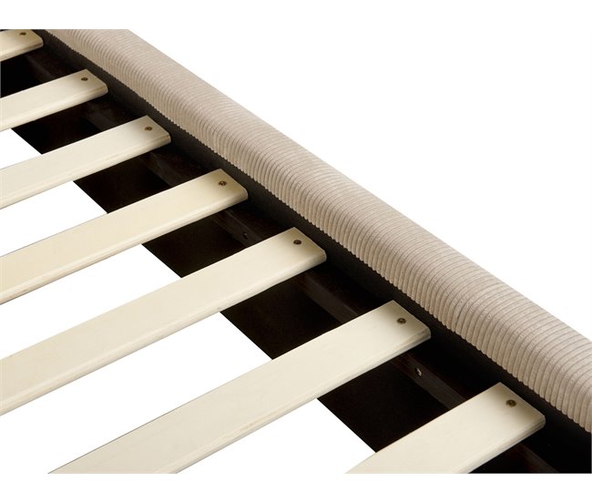 Beliani Cama com estrado Bombazine VINAY 176x233 Bege