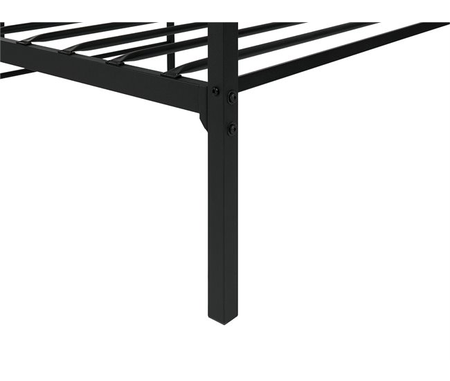 Beliani Cama com estrado Ferro BATTUT Preto