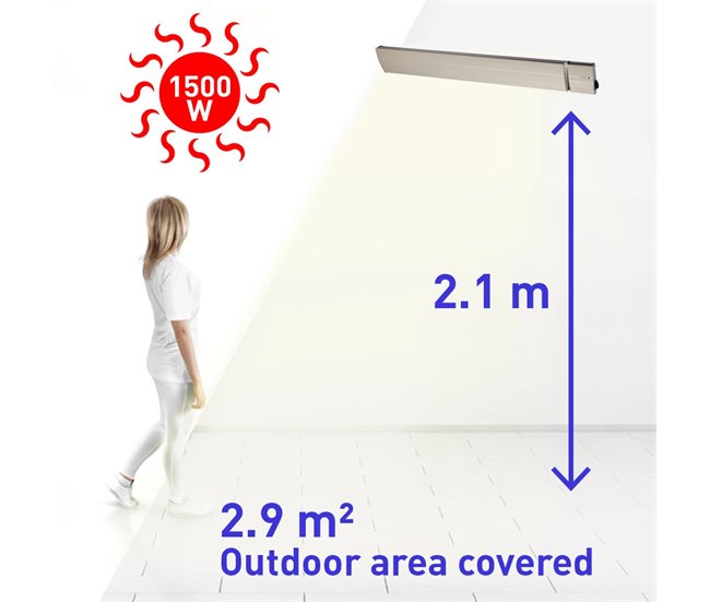 Sined CALORE BIANCO 1500 Cerâmico Aquecedor Infravermelho 1500W, Branco Branco