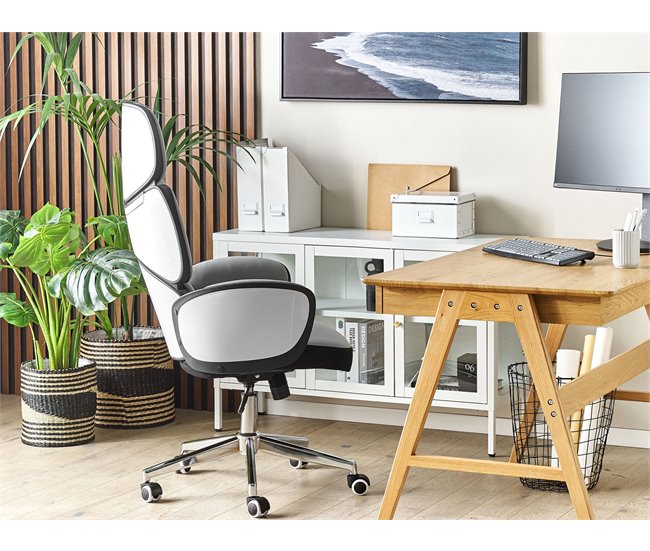 Beliani Silla de oficina SPLENDID Cinza Claro