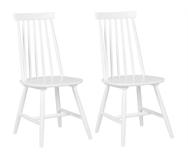 Beliani Silla de comedor BURBANK Branco