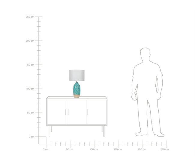 Beliani Candeeiro de mesa ATABA Azul