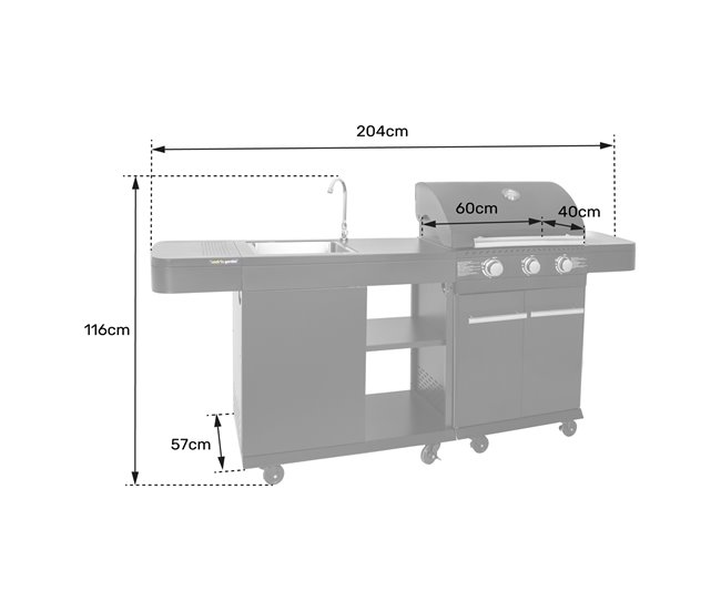 Cozinha exterior modular Preto