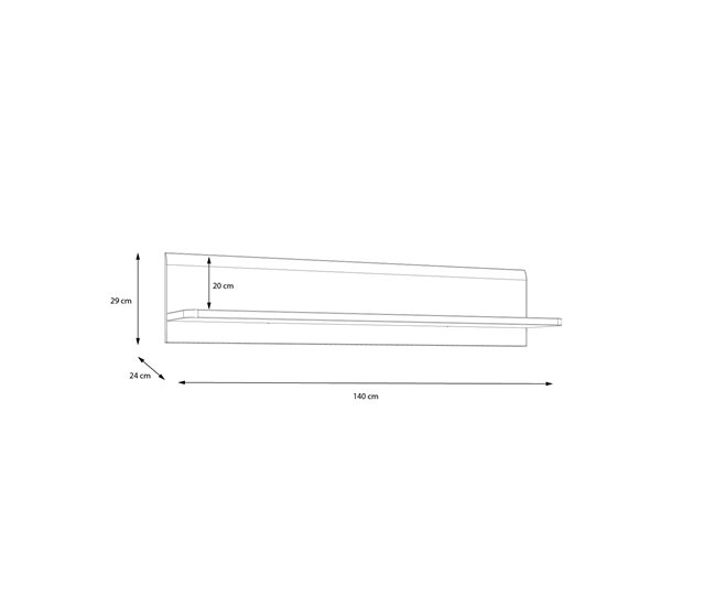 Estante de parede MONTREAL 140 cm Branco Brillo