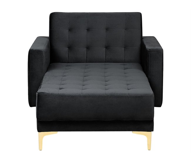 Beliani Chaise longue Veludo ABERDEEN Areia