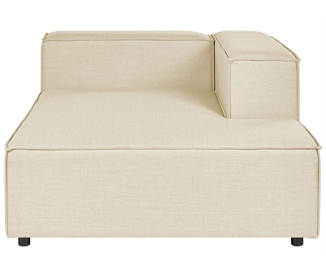 Beliani Chaise longue Linho APRICA Bege
