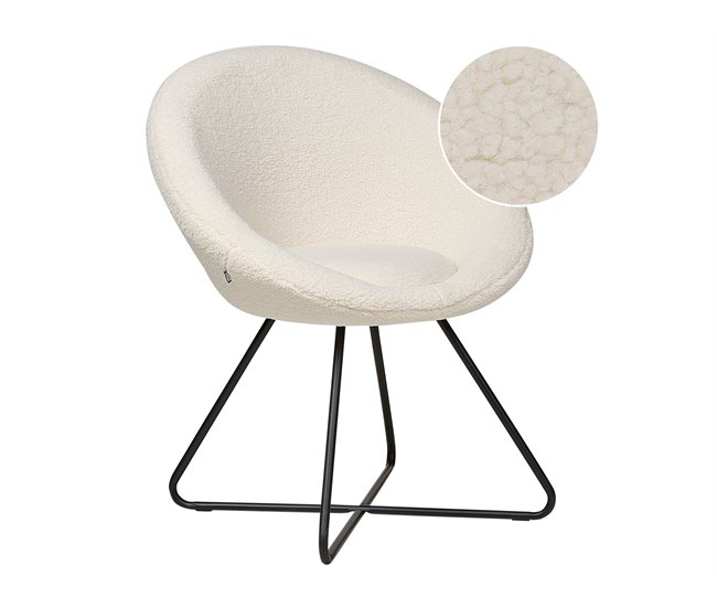 Beliani Cadeira de refeição FLOBY II Branco/ Bege