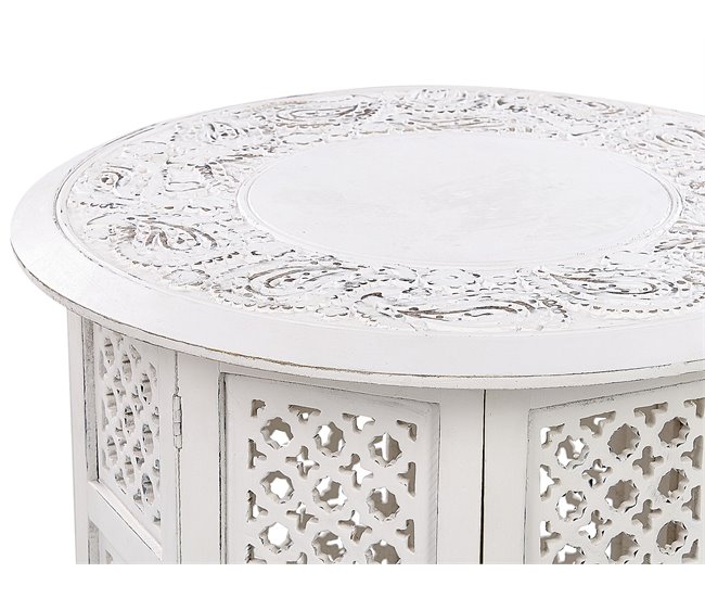 Beliani Mesa de apoio ELARA Branco/ Bege