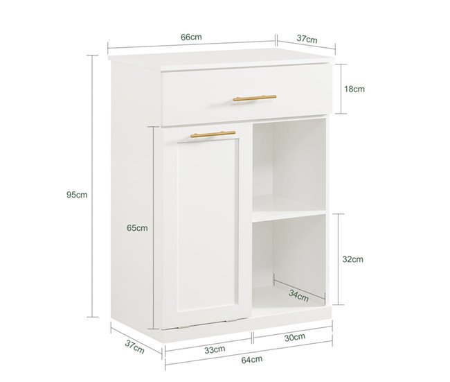 Armário de casa de banho BZR66-W SoBuy Branco