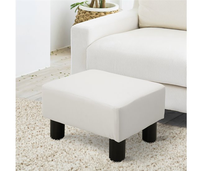 Apoio para os Pés Pele Sintética e Plástico HOMCOM, casa - quarto Branco