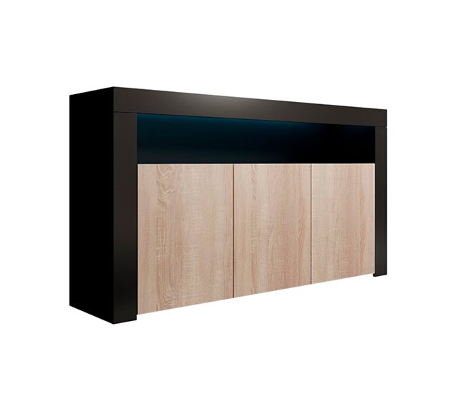 Aparador sala de estar e jantar 3 portas led aker 155
