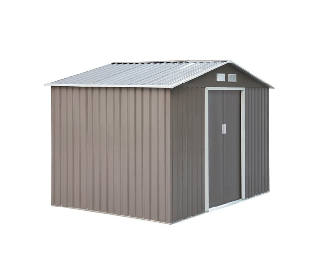 Abrigo de Armazenamento Aço Galvanizado e PP Outsunny Cinza