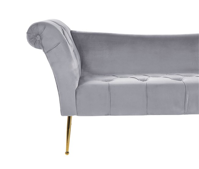 Beliani Chaise longue Terciopelo NANTILLY Azul Marino