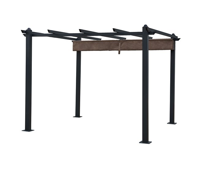 Pérgula autônoma CASSIS - estrutura de alumínio 299x305 Castanho
