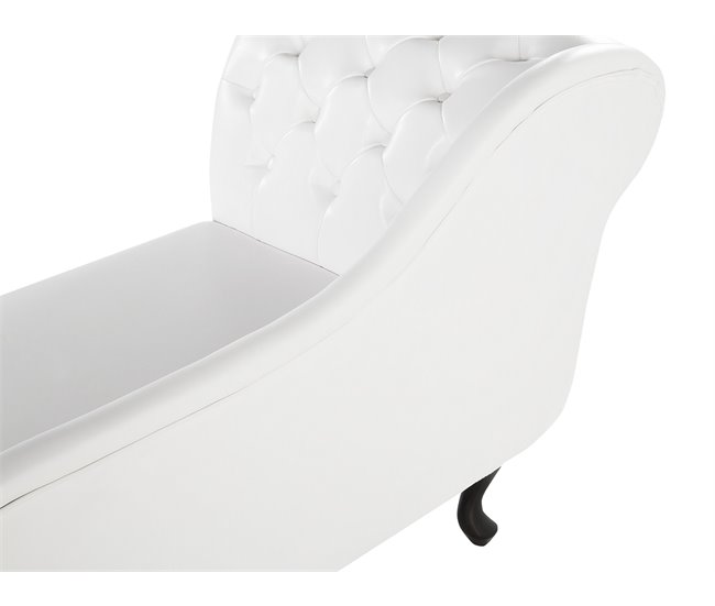 Beliani Chaise longue versão à direita Pele sintética NIMES Branco