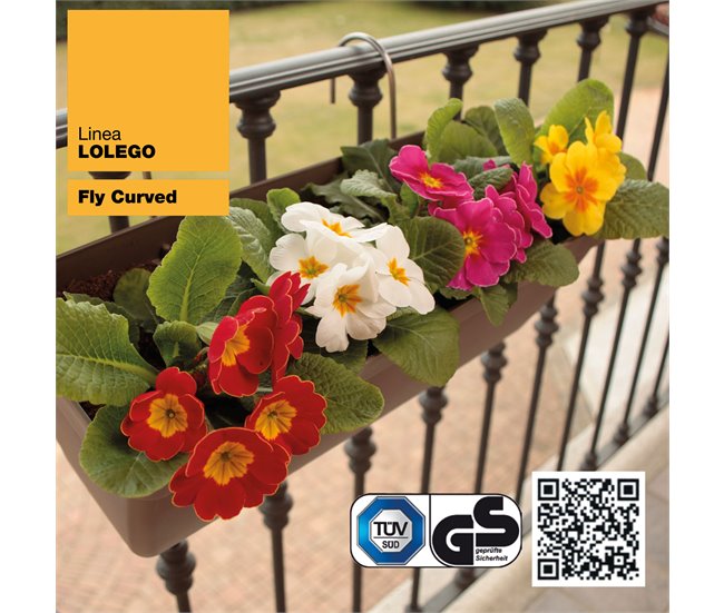 Jardineiro de 50 cm com suporte de fixação Cinza