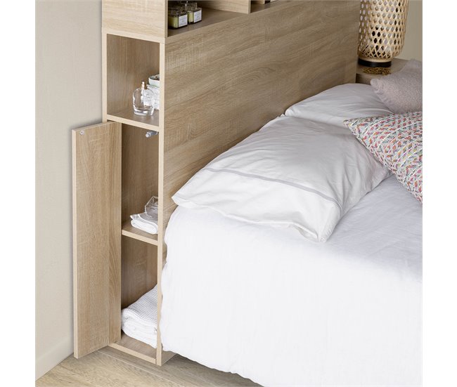 Cabeceira de cama Zeus 2 portas 9 espaços 165 Carvalho