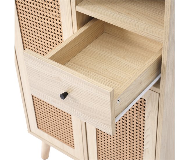 Aparador de painel de partículas com 2 portas e 1 gaveta Madeira