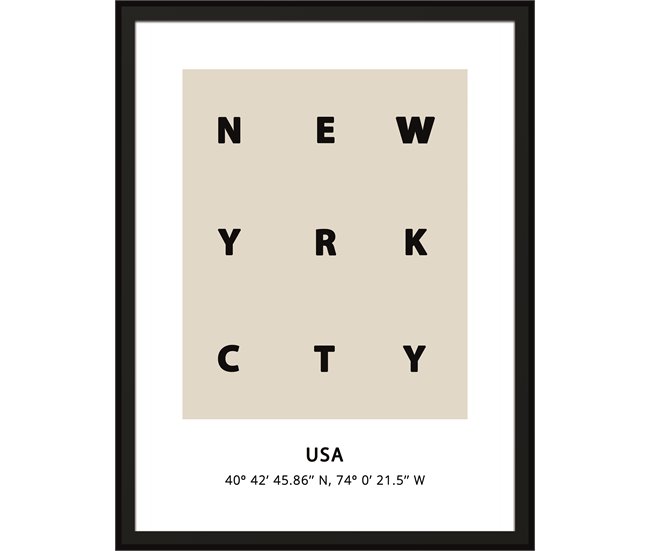 Pintura NEW YORK CITY 40x30cm marca MARCOMUEBLE  Branco/ Preto