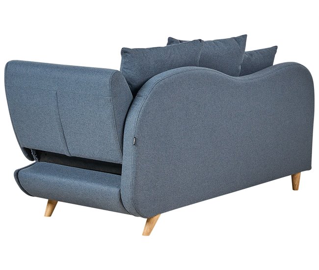 Beliani Chaise longue à direita Linho sintético MERI Azul