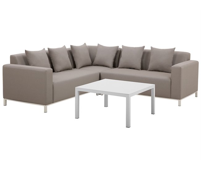 Beliani Conjunto de jardín BELIZE Cinza Escuro