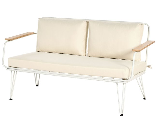 Beliani Conjunto lounge Aço MONTESILVANO Bege