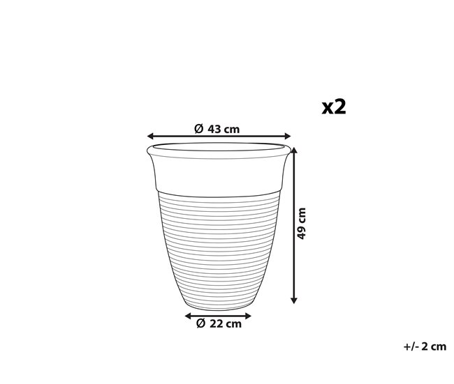 Beliani Conjunto de 2 vasos para plantas KATALIMA Castanho