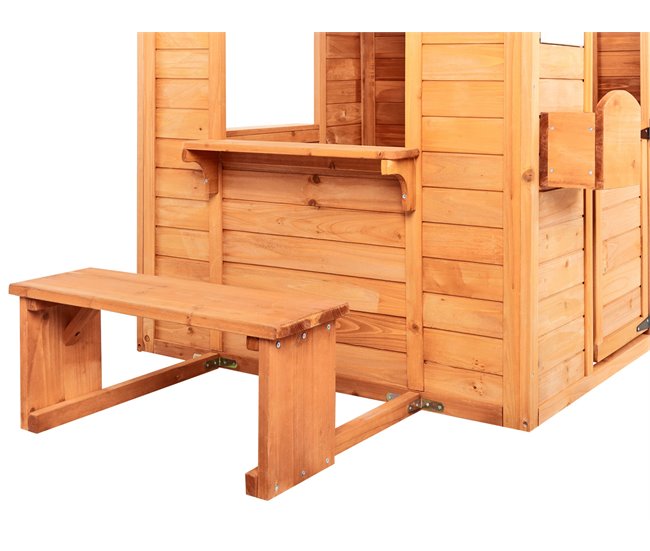 Beliani Casita de jardín AMPELIKO Madeira Clara