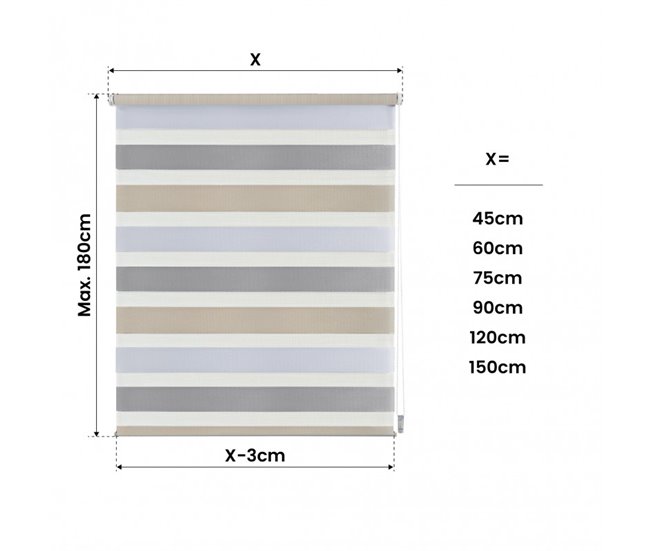 Estores Noite e Dia EasyFix, estore de rolo instalação sem furar 
