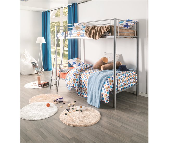 Beliche 90x190 com barreira protetora JORDAN Cinza