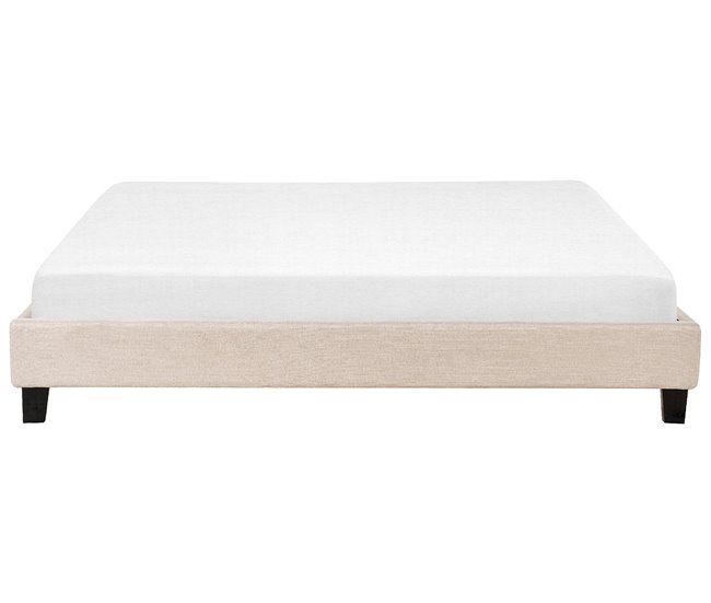 Beliani Cama com estrado Poliéster ROANNE 189x211 Bege
