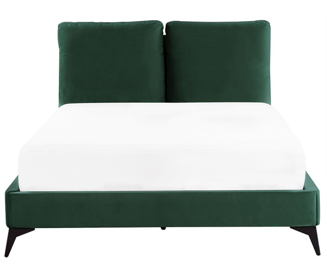 Beliani Cama Veludo MELLE 156x233 Cinza
