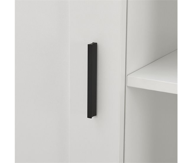 Aparador Spøttrup com 2 portas 2 puxadores 6 compartimentos 120 Branco