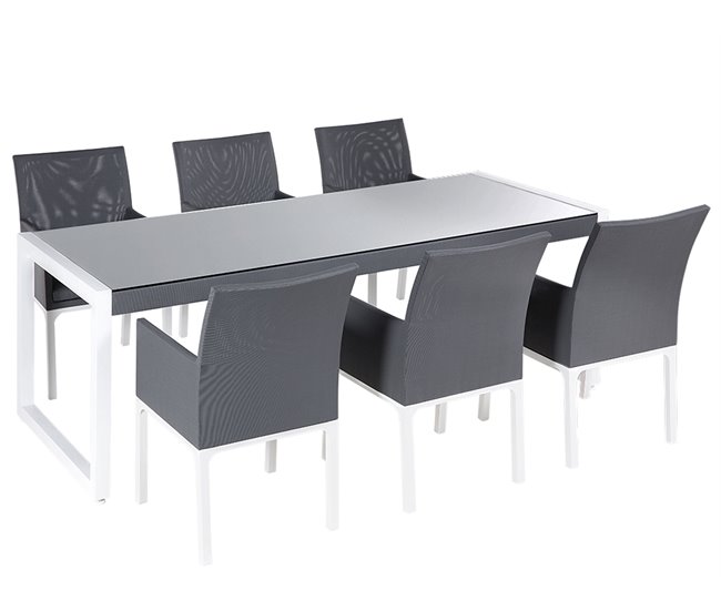 Beliani Conjunto de refeição BACOLI Branco/ Bege