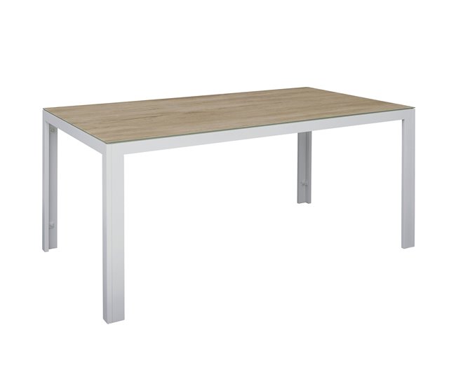 Set de jardim com mesa e 6 cadeiras ANZIO cor cinzenta Branco
