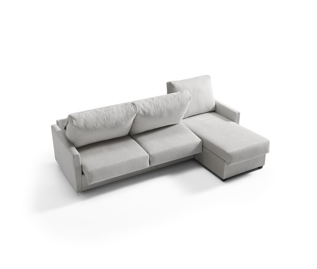 Chaise longue com cama AVA reversível 3 lugares cinza Cinza