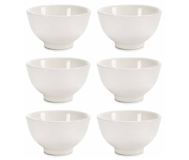 Conjunto de 6 porcelanas redondas multiusos coleção VESSIA Branco