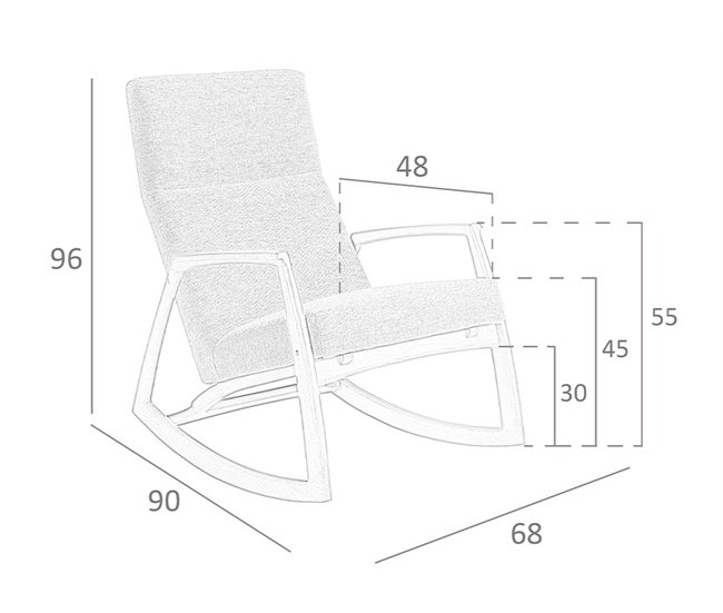 ANGEL CERDA Cadeira de baloiço em tecido cinzento Nogal