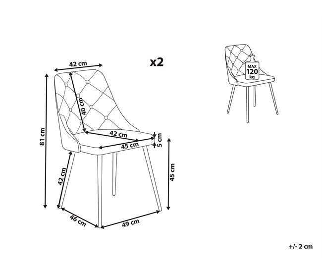 Beliani Silla de comedor VALERIE Preto