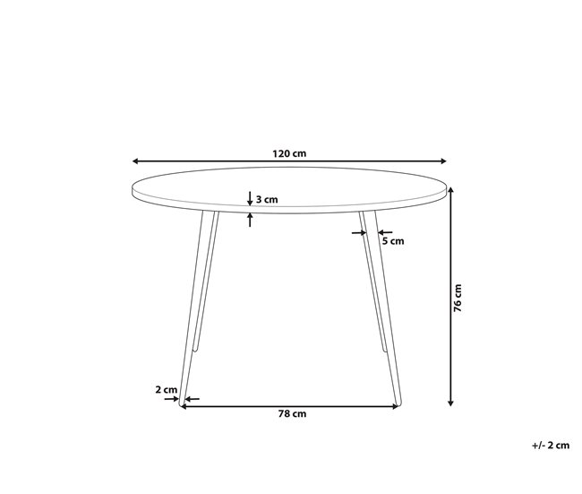 Beliani Mesa de jantar ODEON 120x120 Cinza Claro