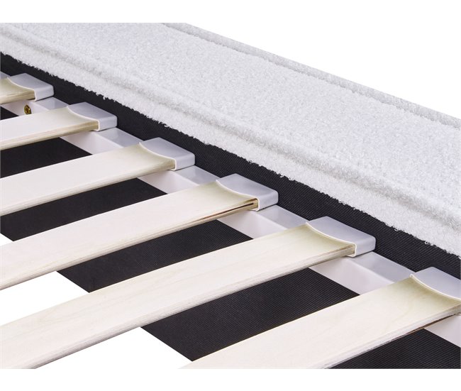 Beliani Cama Bouclé LINARDS 230x242 Branco