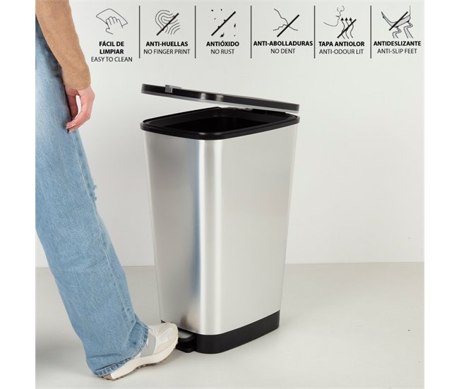 Curver Contentor com pedal Chic Bin 50-60L Cinza