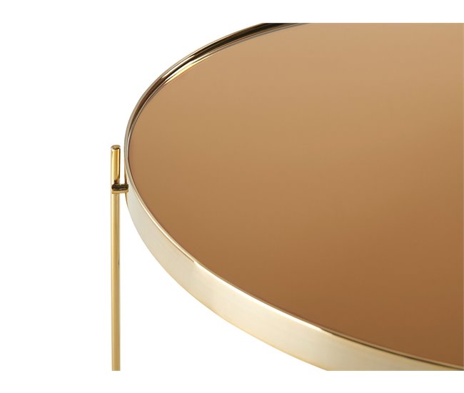 Beliani Mesa auxiliar LUCEA 40x40 Dourado