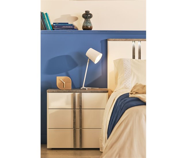Mesa de cabeceira 3 gavetas branco mate BUGANVILLA Branco