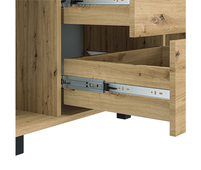Aparador de 2 portas com 3 gavetas 138 cm Madeira Liora Madeira